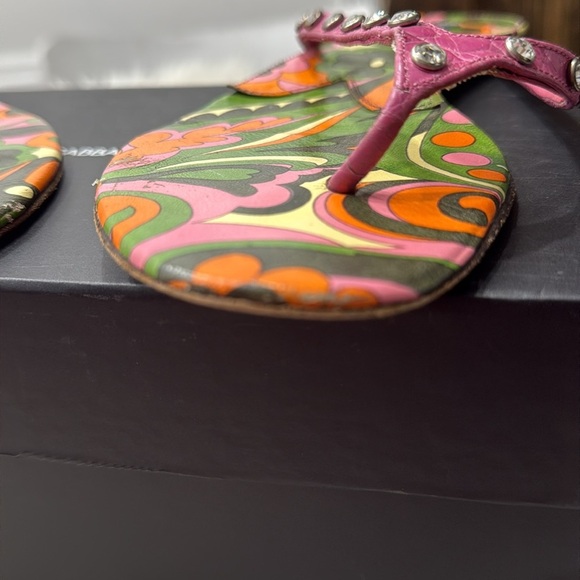 DOLCE & GABBANA Nappa Stampa Thong Sandals - Picture 10 of 15